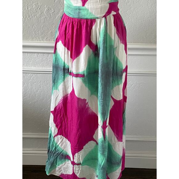 Busayo Collective Pink Green Halter Maxi Dress - Picture 5 of 12